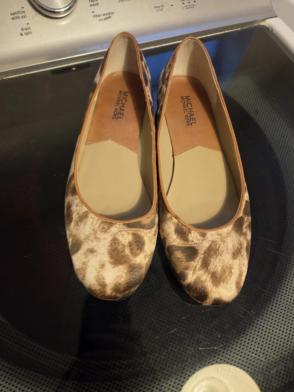 Michael Kors Leopard Print Ballet Flats in Brown and Tan